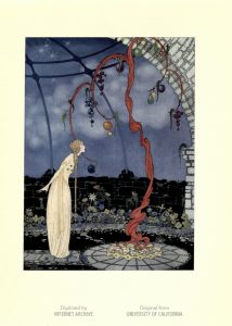a woman and a magical tree