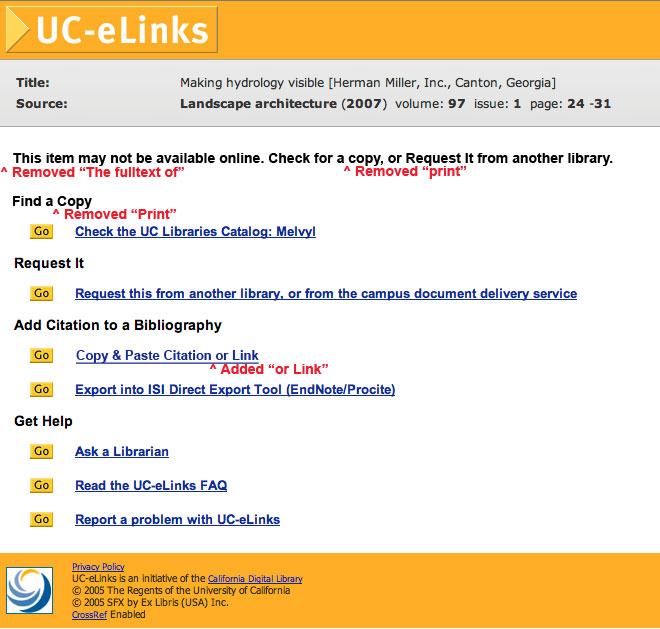 UC-elinks window wording changes