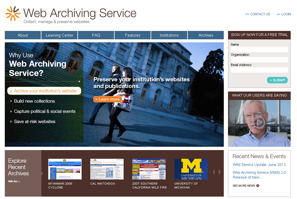 website archiving