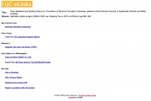 Screenshot of new UC-eLinks full window