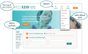 EZID's home page