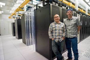 Infrastructure and Applications Support team at the UC Berkeley data center. Photo credit: Craig Thompson.Photo credit: Craig Thompson.
