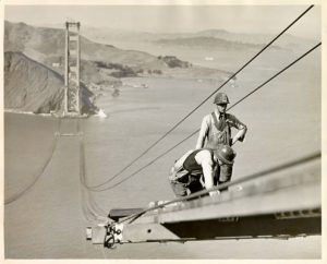 Image / [Two construction workers on the Golden Gate Bridge]