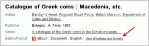 View all editions and formats link in Melvyl