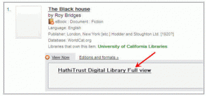 HathiTrust Full View label in Melvyl