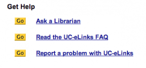 UC-eLinks Get Help links