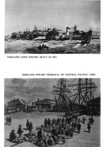 Two images of Oakland Wharf