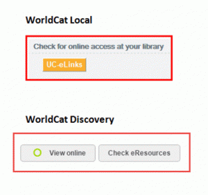 Comparison between UC-eLinks/View Online & Check eResources