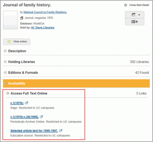 Figure 3: Link to Melvyl
