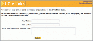 Fiqure 7: Report a problem with UC-eLinks