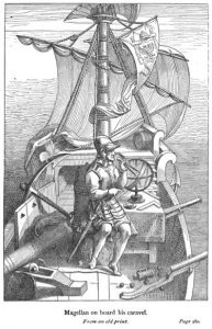 Print of Magellan on board his caravel