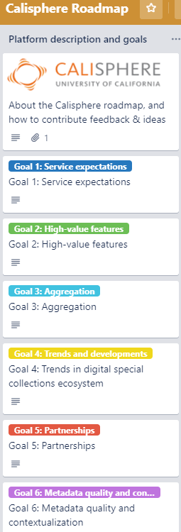 Calisphere's 2019/2020 Service Goals
