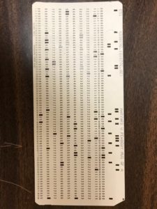 ASU library punch card (back)