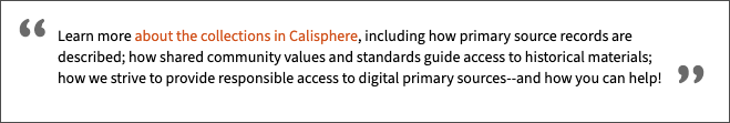 Introductory snippet for the Calisphere context statement.