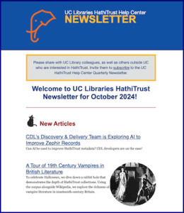 Image of latest newsletter with logo and headlines