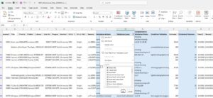 WEST_All_Archived_Titles report filtered to show only items with issue level validation. New columns are highlighted in blue.
