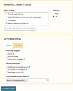A screen capture of the On Demand Analytics Report tool in AGUA.
