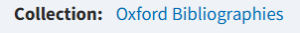 Navigation screenshot for Oxford Bibliographies